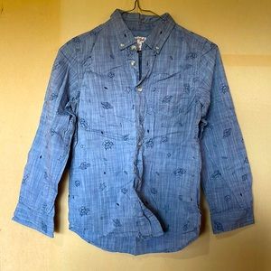 NWT ⭐️ Cat & Jack 🚀 Outer Space 🪐 L/S Dress Shirt Size 8/10